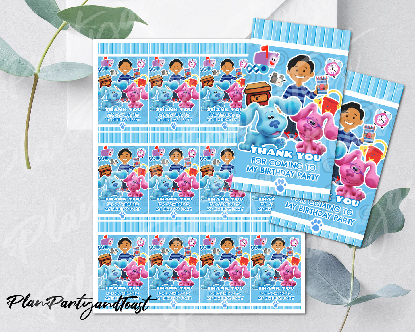 Blue's Clues birthday Thank You Tags
