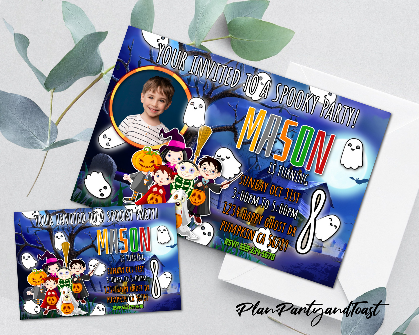 Halloween birthday invitation