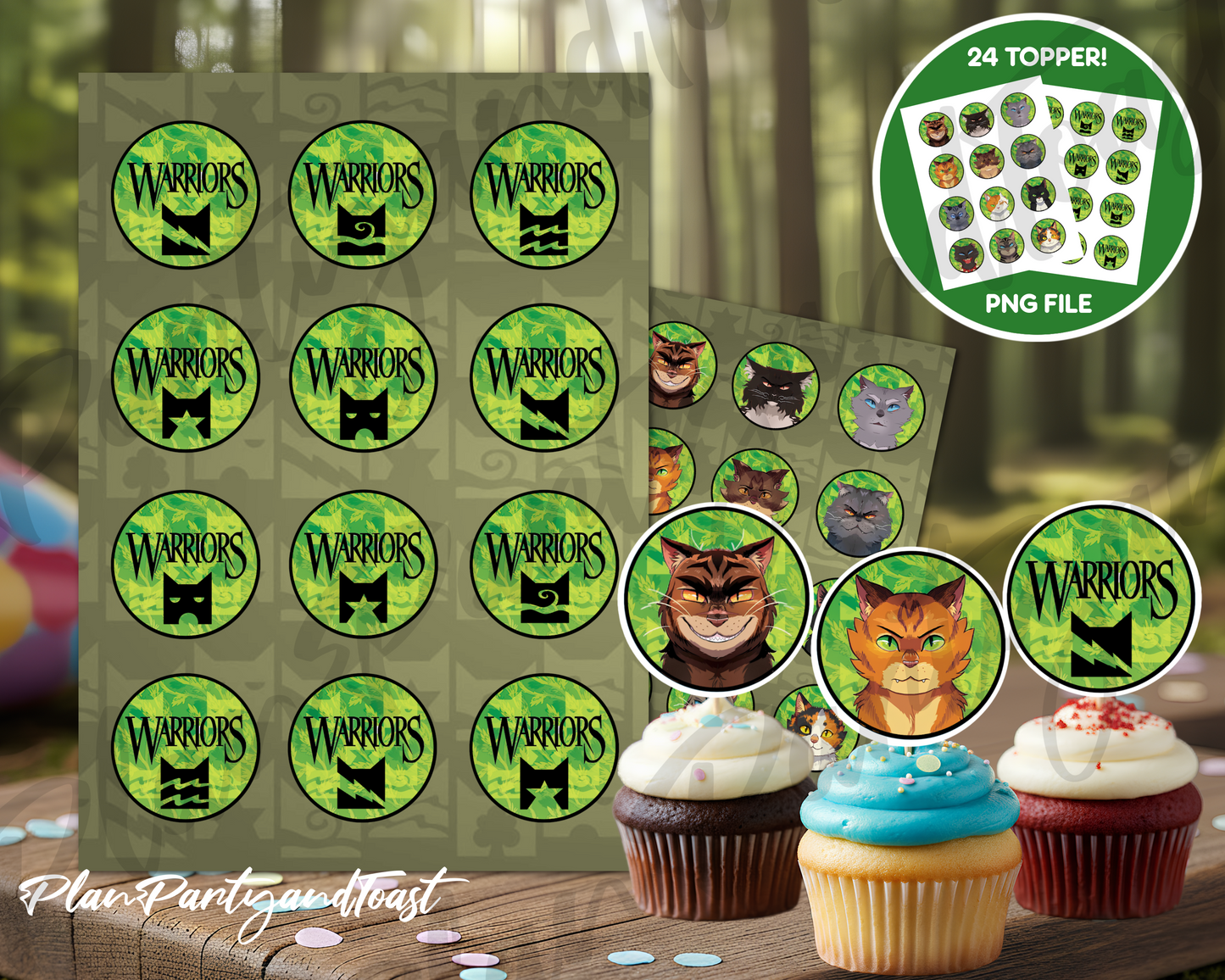 Warriors Cats cupcake toppers