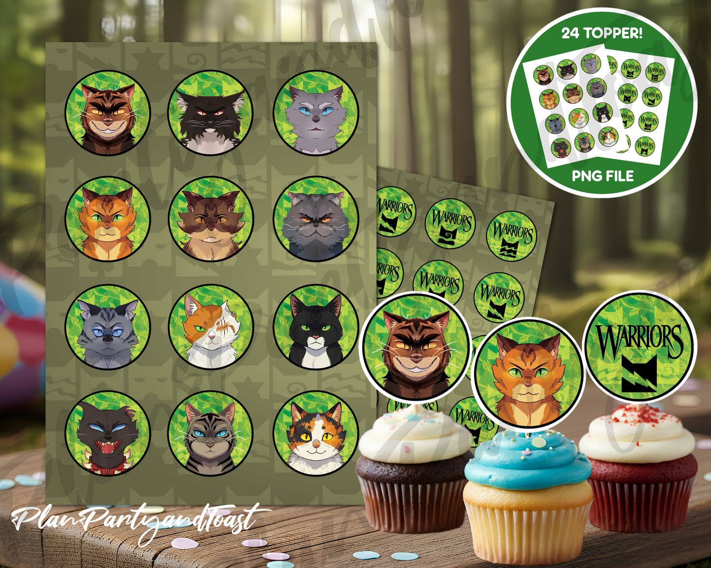 Warriors Cats cupcake toppers