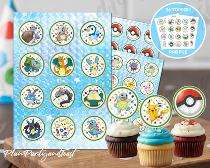 Pokemon cupcake toppers