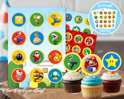 Super Mario Bros cupcake toppers