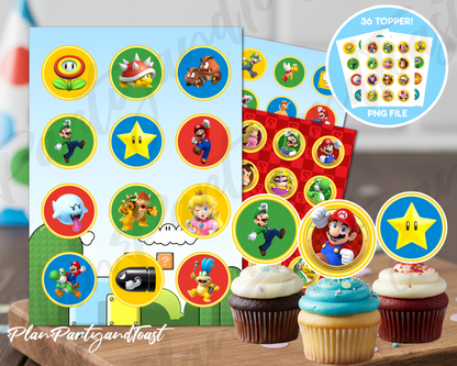 Super Mario Bros cupcake toppers