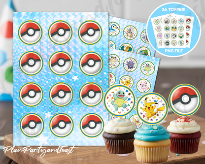 Pokemon cupcake toppers