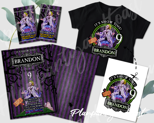 Beetlejuice birthday invitation bundle