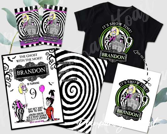 Beetlejuice birthday invitation birthday bundle