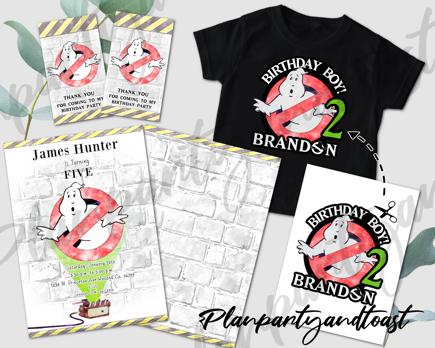 Ghostbusters birthday invitation birthday bundle