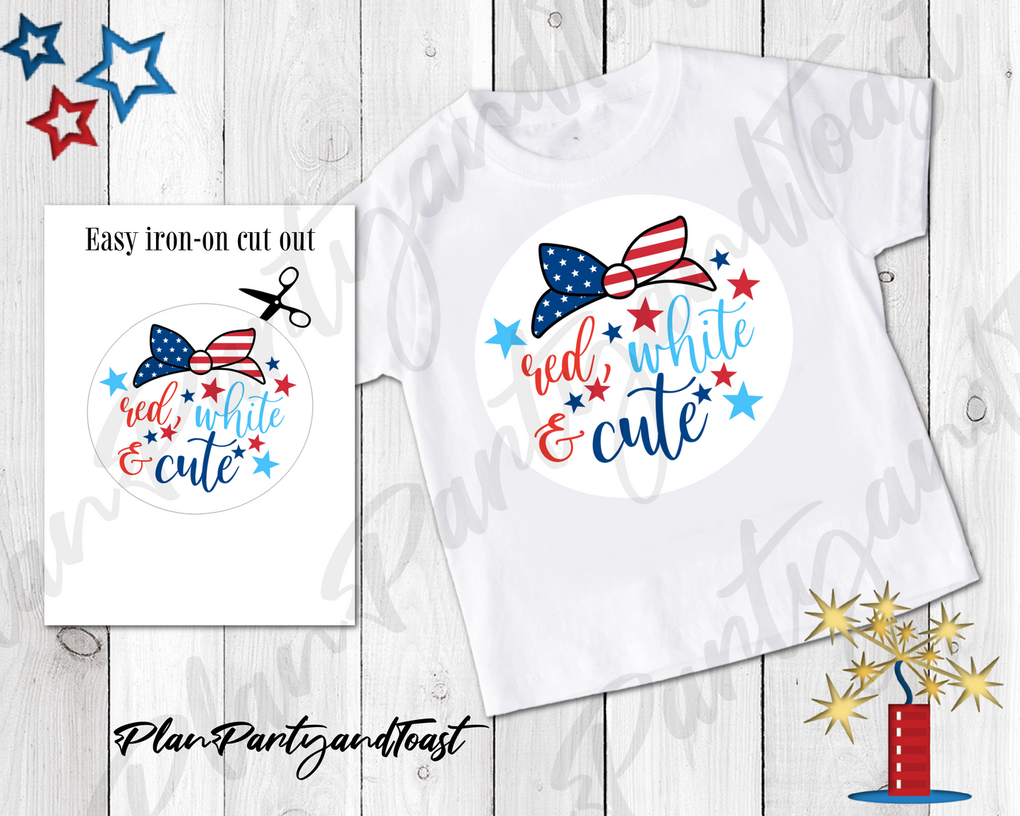 Red White and Cute digital t-shirt design