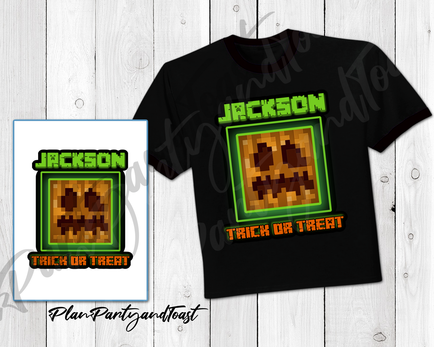 Minecraft Halloween t-shirt digital design