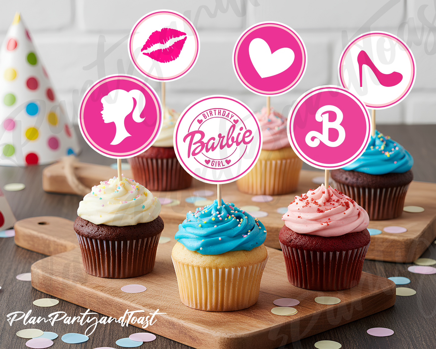Barbie cupcake toppers