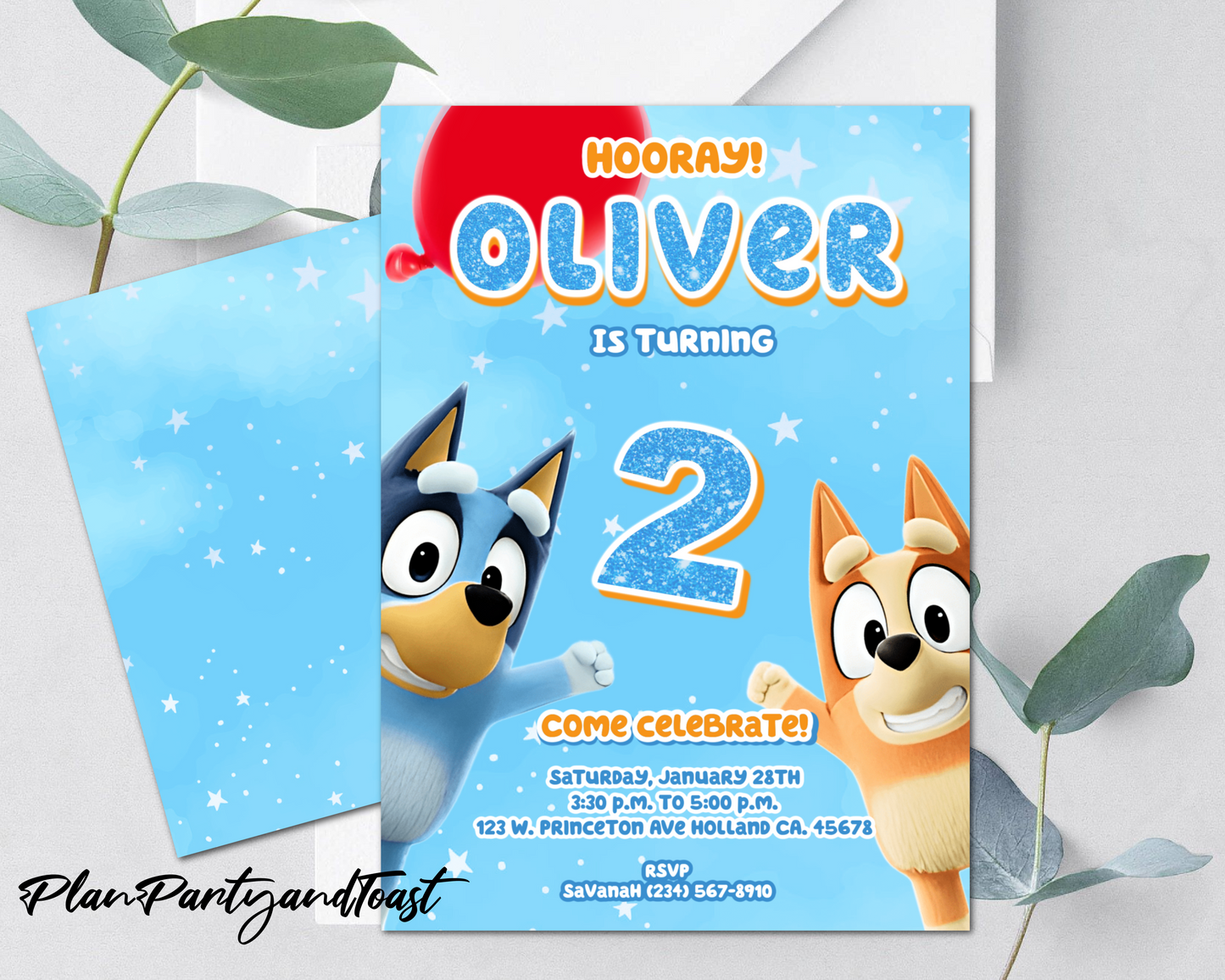 Bluey birthday invitation Bluey movie theme