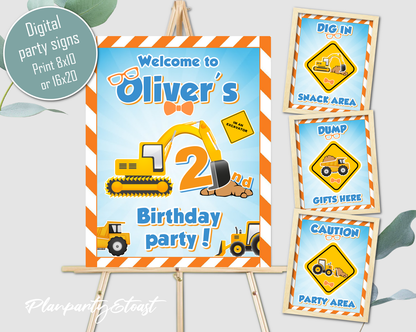 Blippi birthday party signs