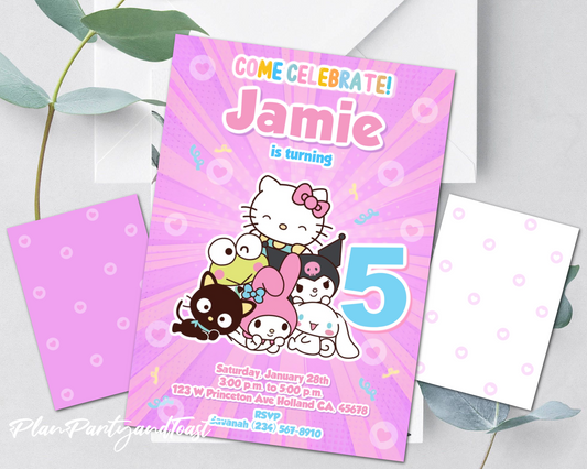 Hello Kitty birthday invitation Love