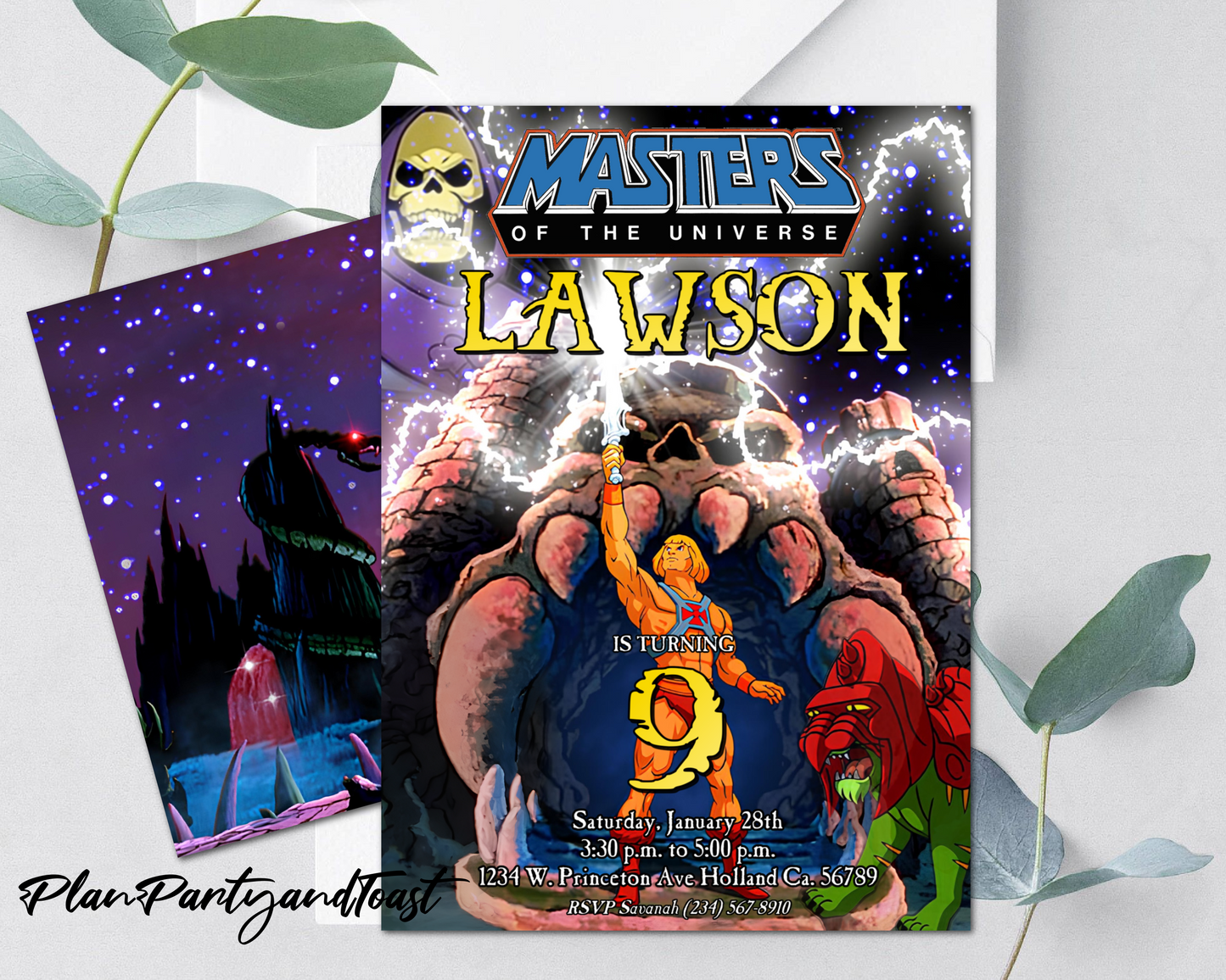 He-Man birthday invitation Masters of the Universe birthday invite