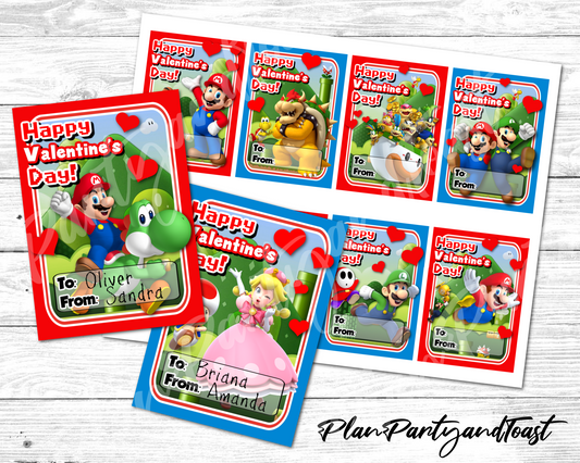 Super Mario Brothers Valentine's Day Cards