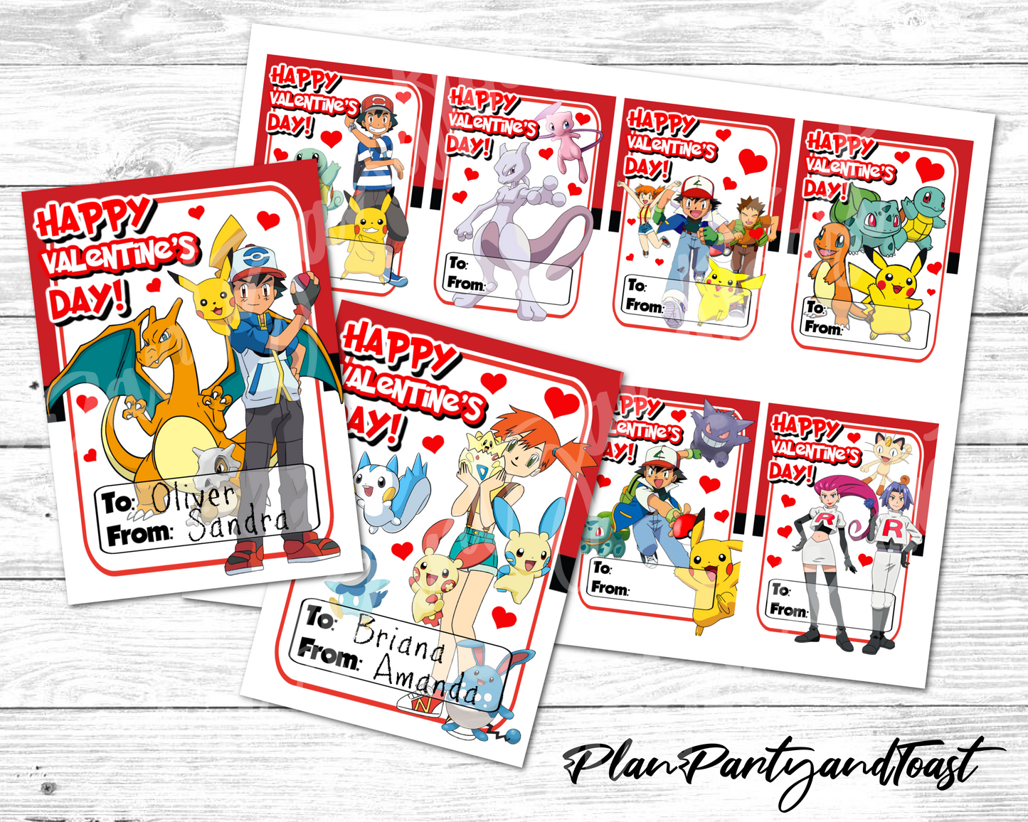 Pokemon Valentine's Day Cards