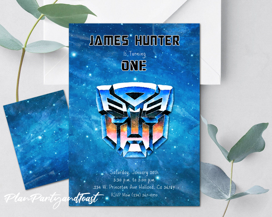 Transformers birthday invitation