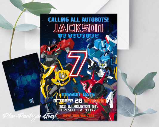 Transformers birthday party invitation