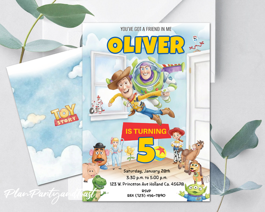 Toy Story birthday invitation movie theme