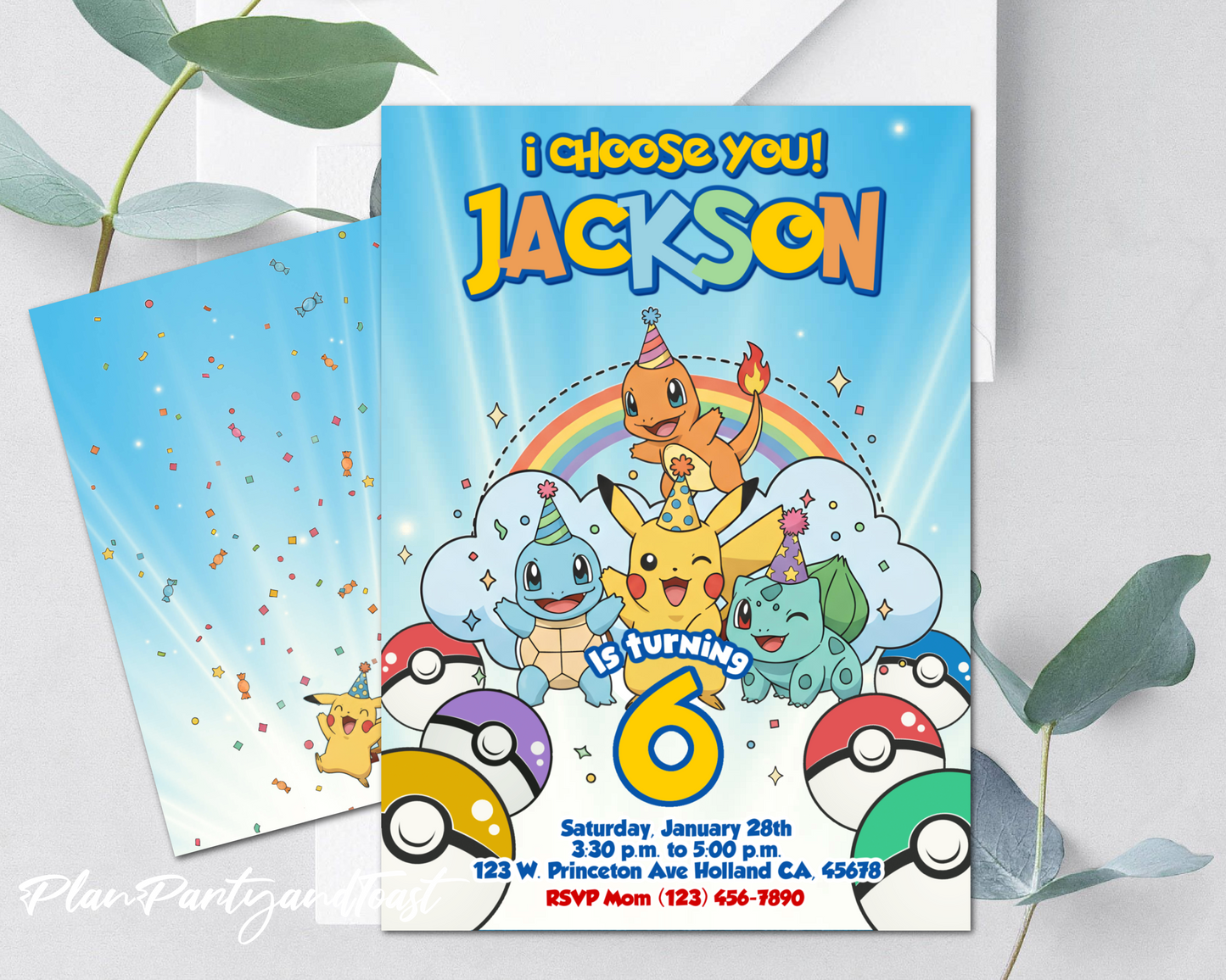 Pokemon birthday invitation party theme!