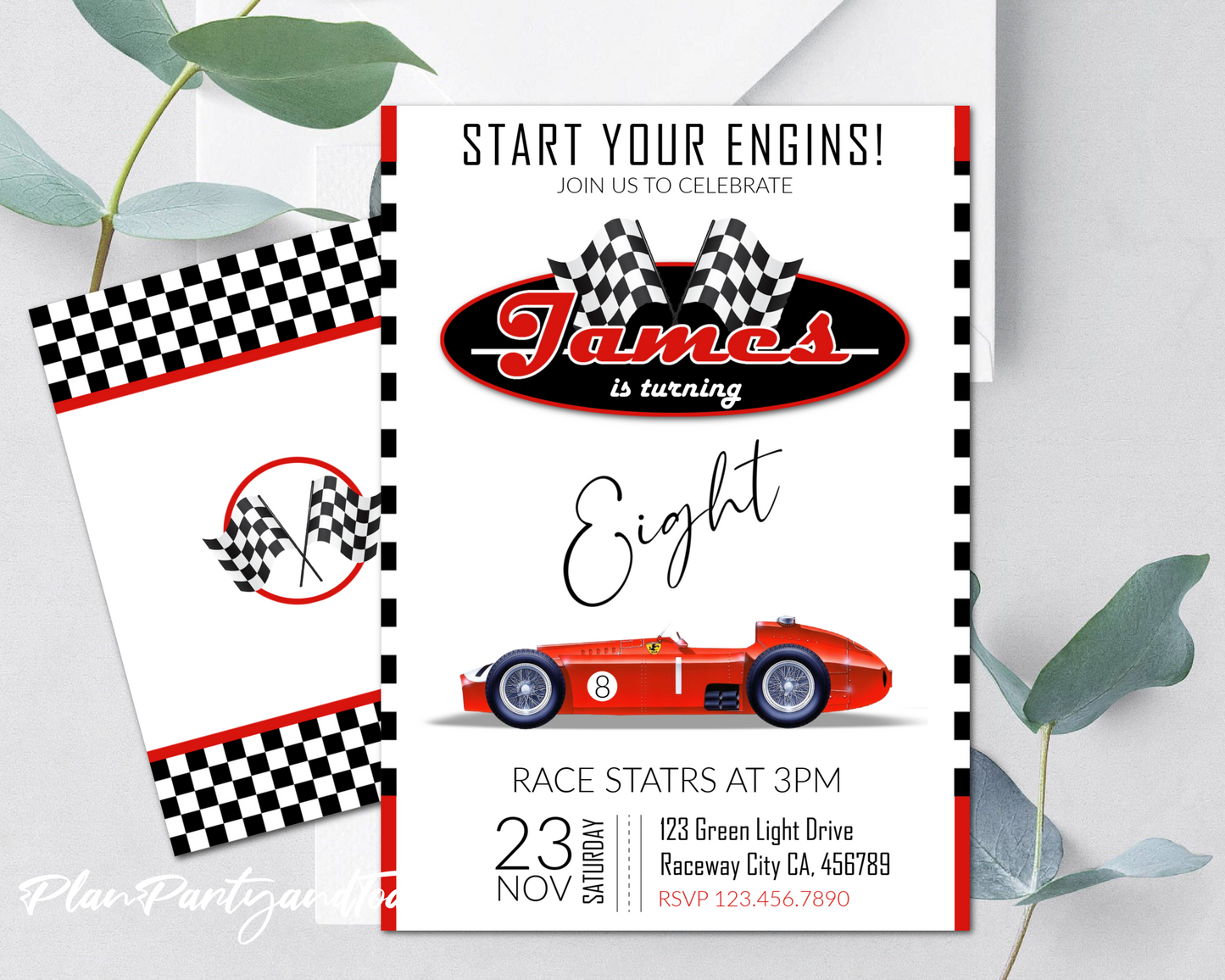 Ferrari Race Car birthday invitation!
