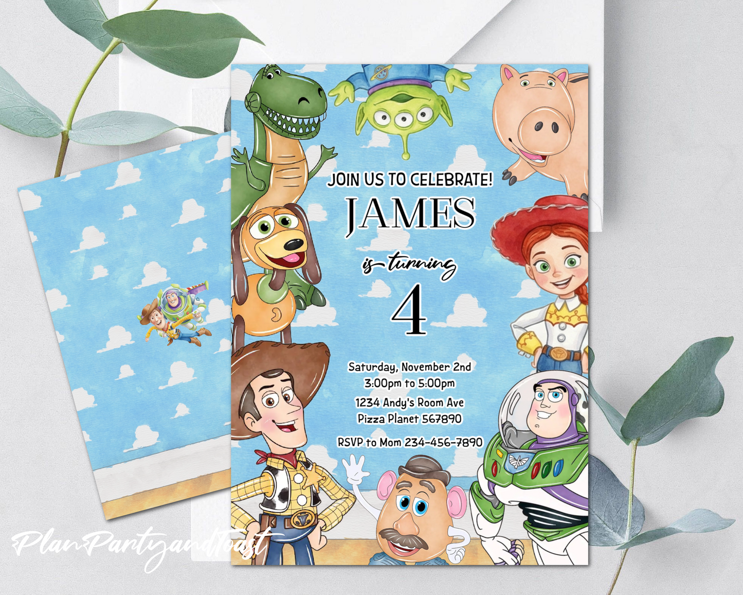 Toy Story birthday invitation Andy's Room