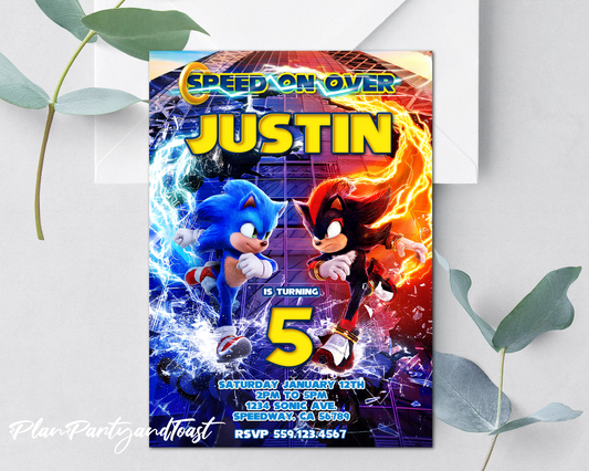 Invitación de cumpleaños de Sonic