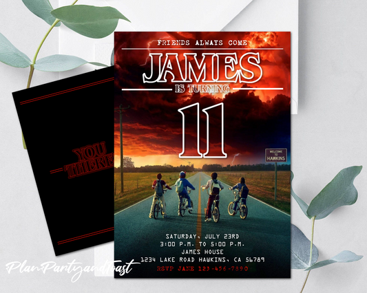 Stranger Things birthday invitation