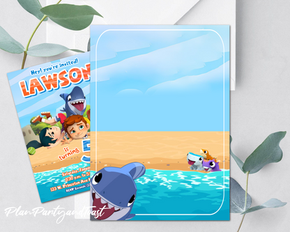 Sharkdog birthday invitation