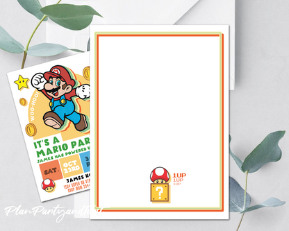 Super Mario Bros birthday invitation 1up