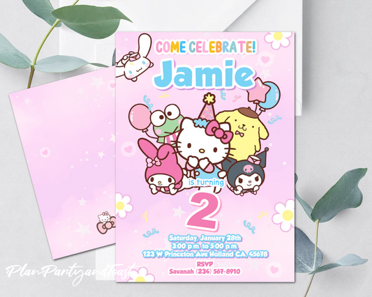 Hello Kitty birthday invitation