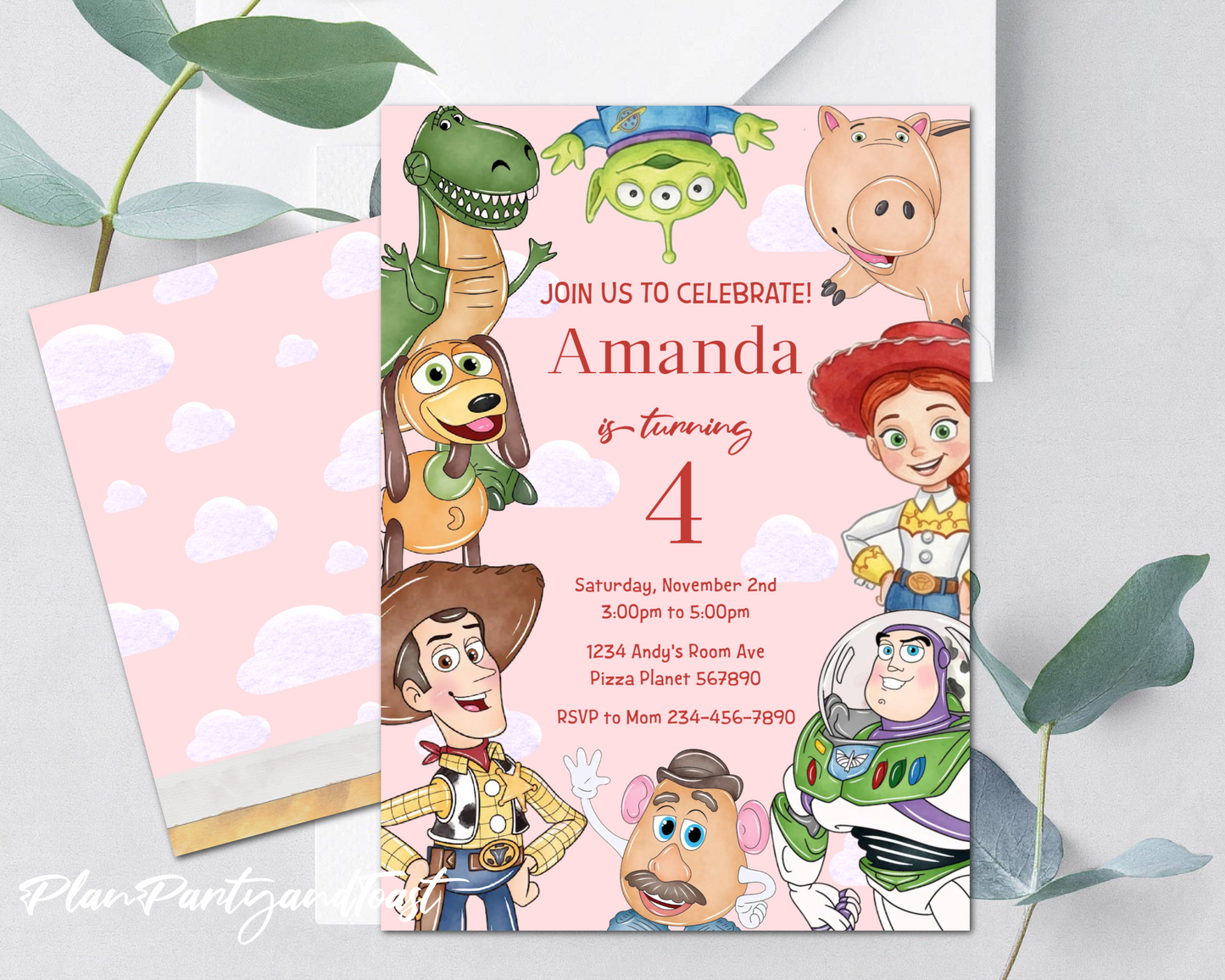 Toy Story birthday invitation