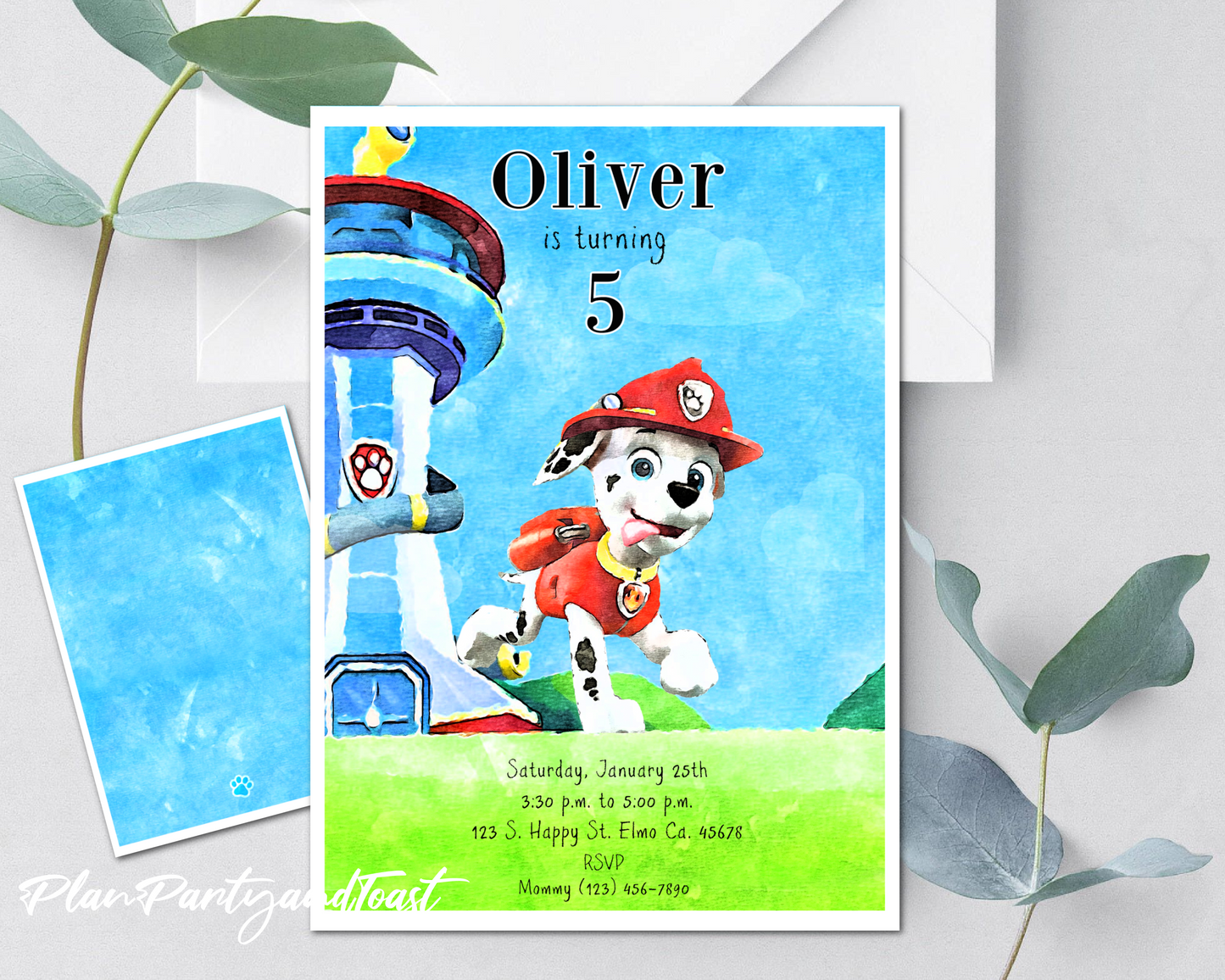 Paw Patrol birthday invitation