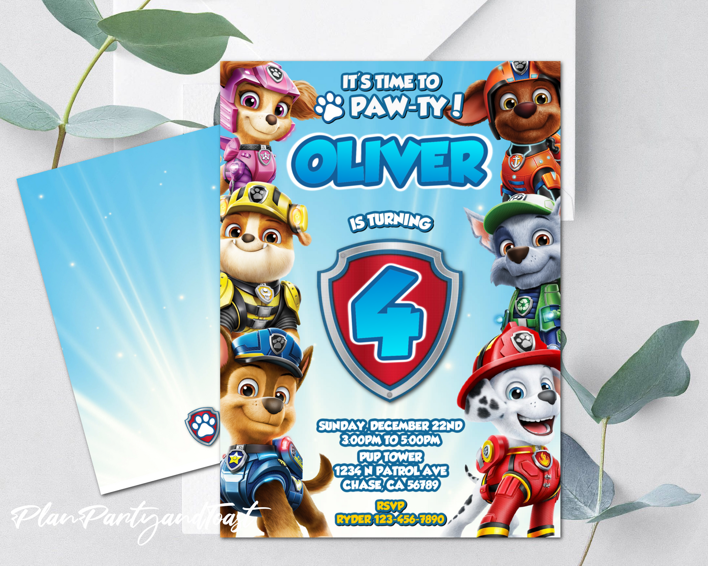 Paw Patrol birthday invitation!