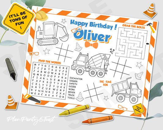 Blippi birthday placemat