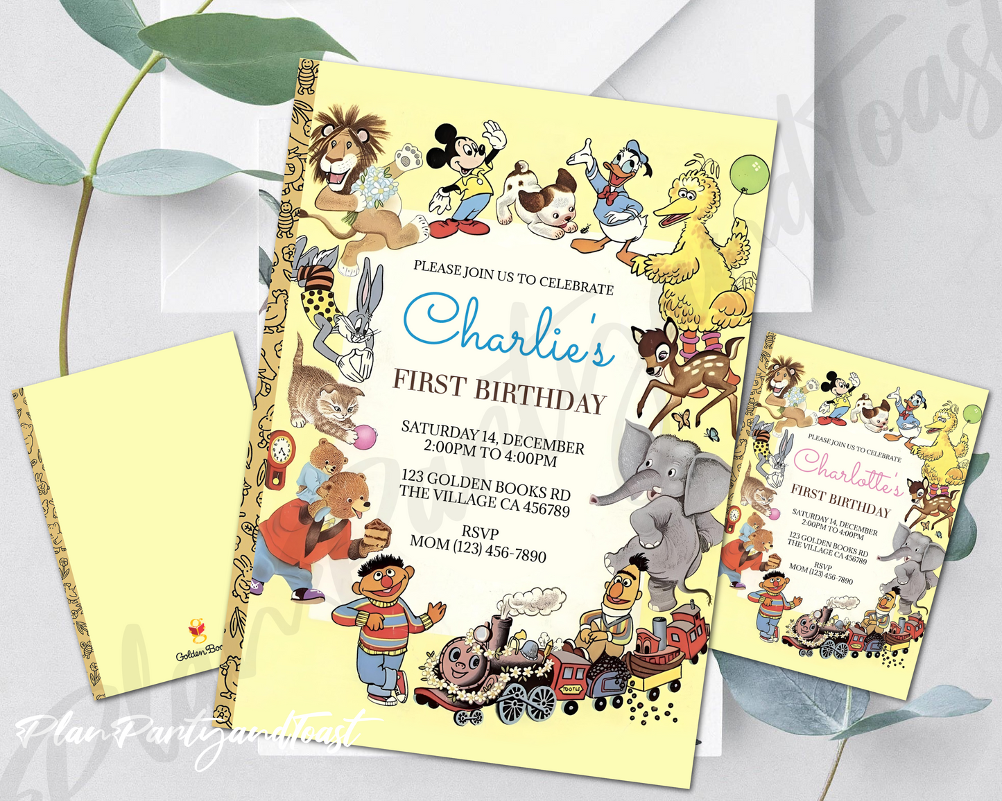 Little Golden Book birthday invitation StoryBook Birthday