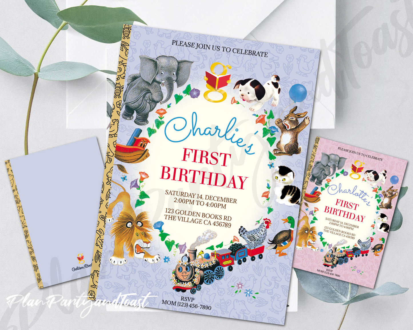 Storybook birthday invitation Golden Book Birthday