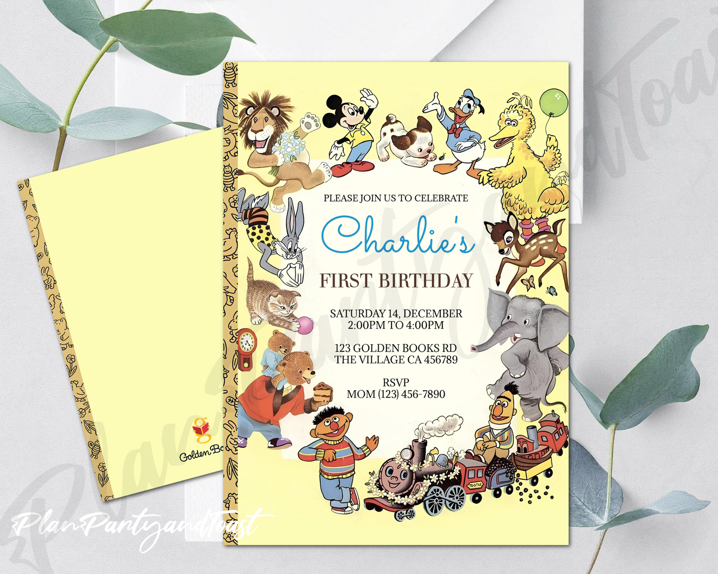 Little Golden Book birthday invitation StoryBook Birthday
