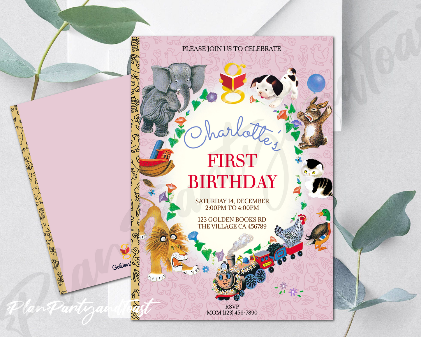 Storybook birthday invitation Golden Book Birthday