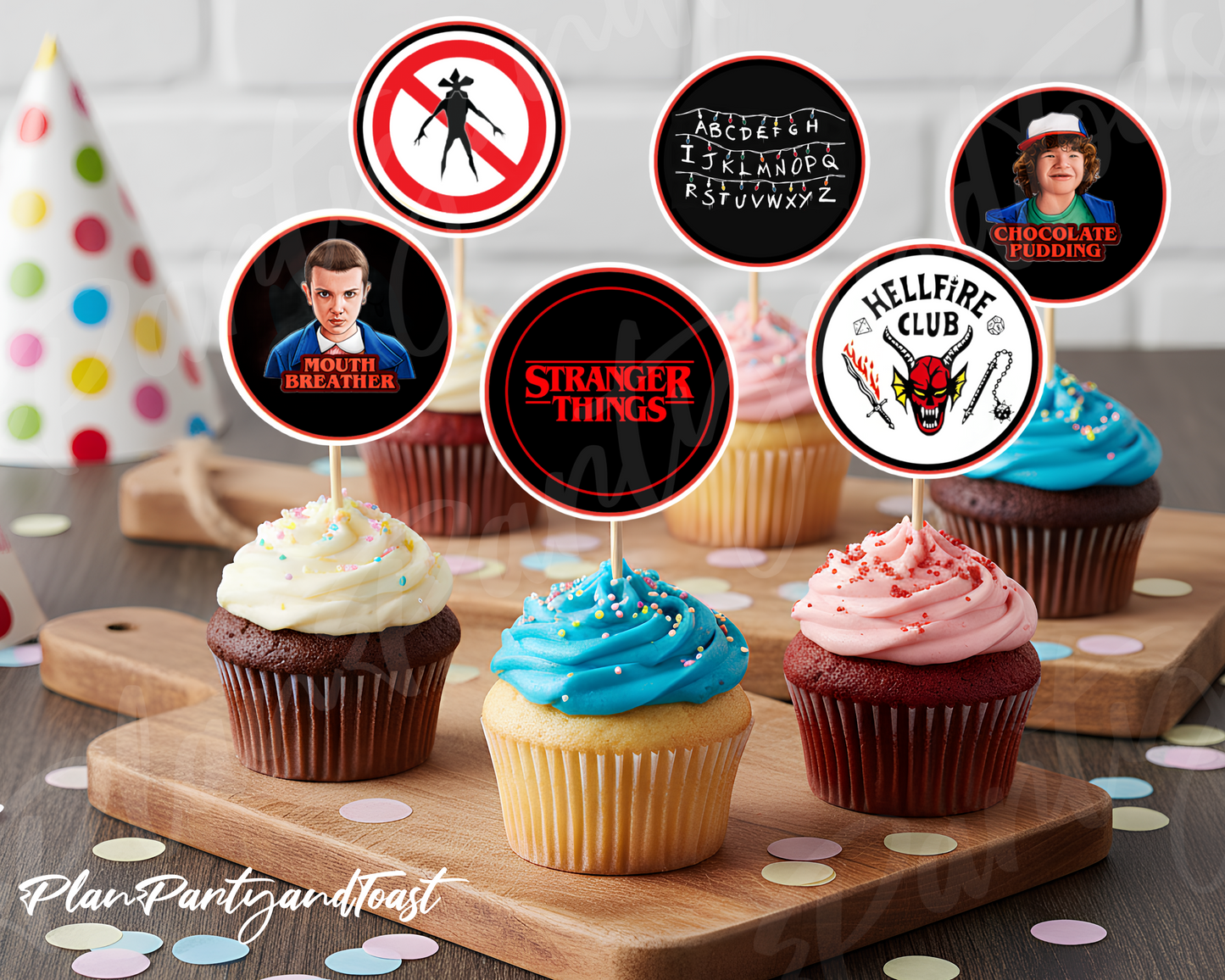 Stranger Things cupcake toppers