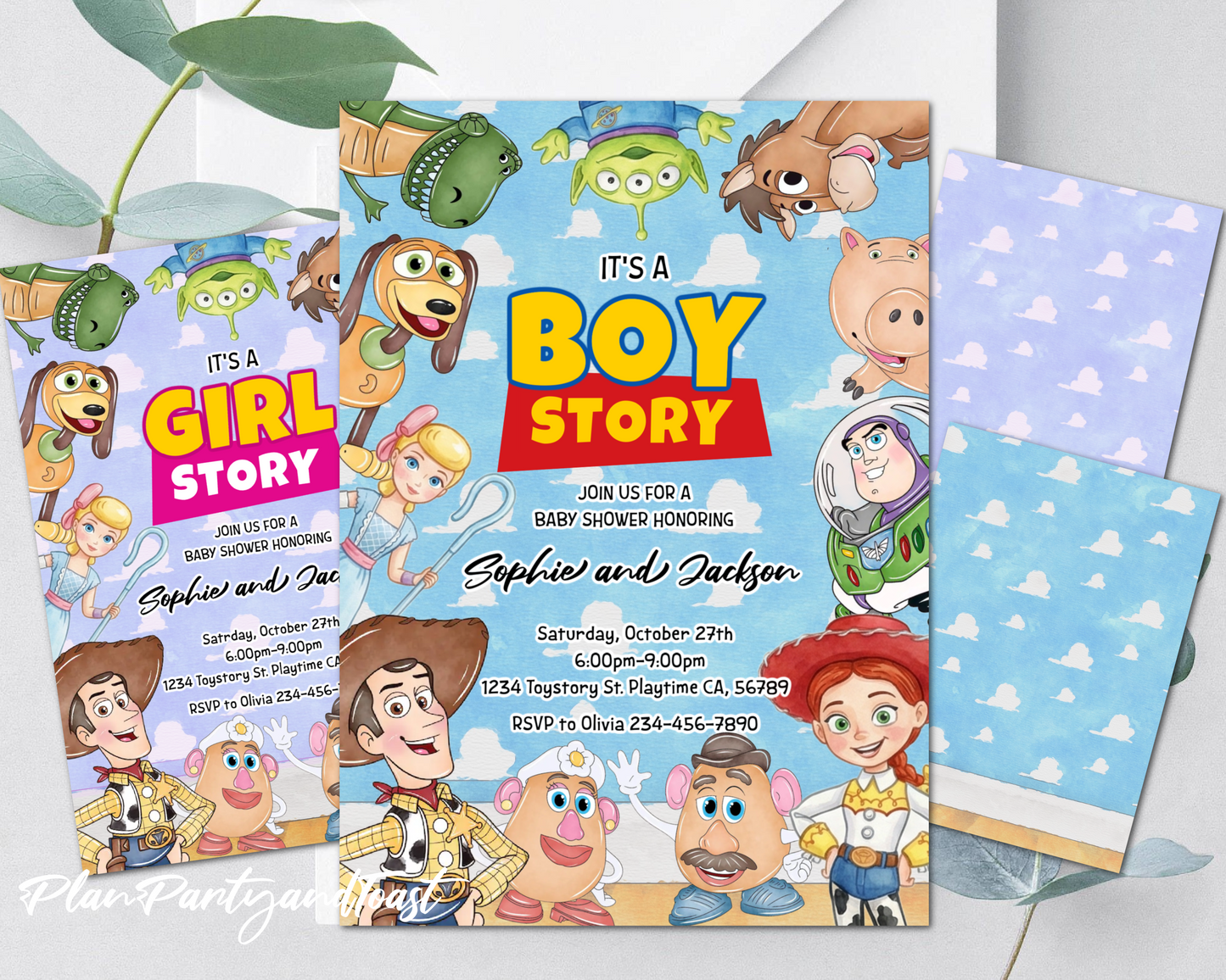 Toy Story Baby Shower invitation