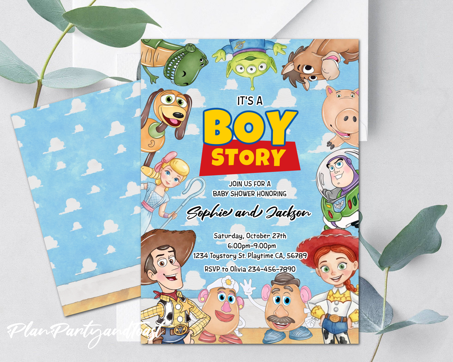 Toy Story Baby Shower invitation