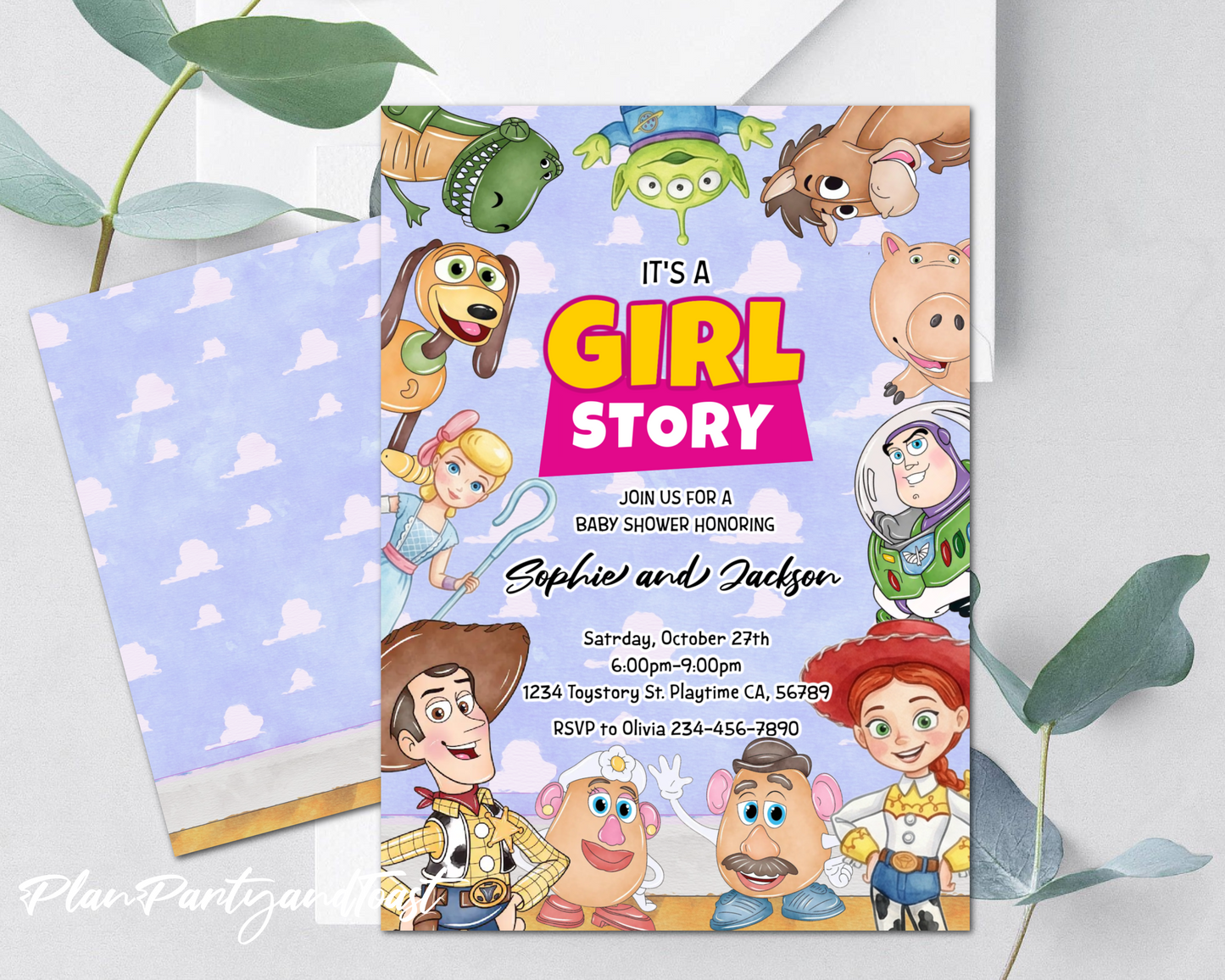 Toy Story Baby Shower invitation