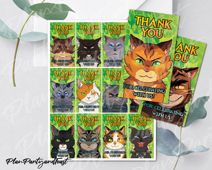 Warriors Cats birthday invitation bundle!