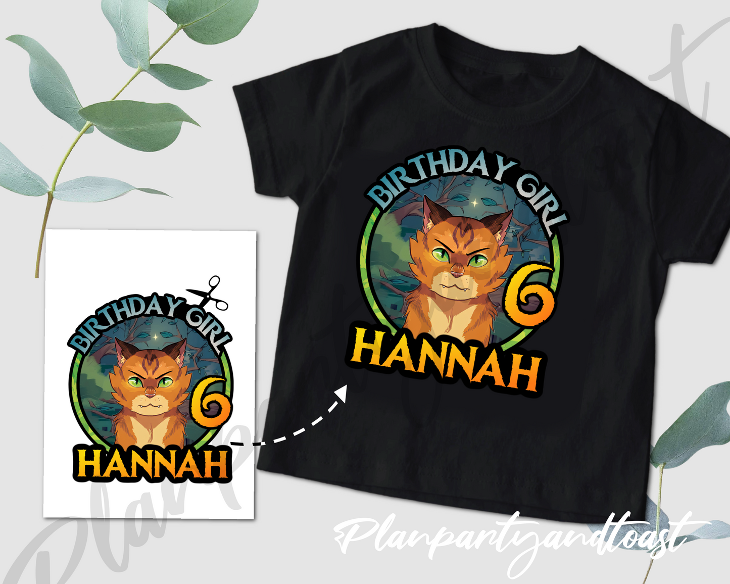 Warriors Cats Birthday T-shirt Digital Iron-On Design