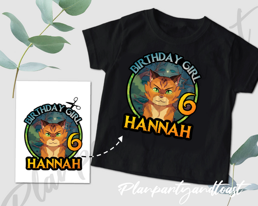 Warriors Cats Birthday T-shirt Digital Iron-On Design