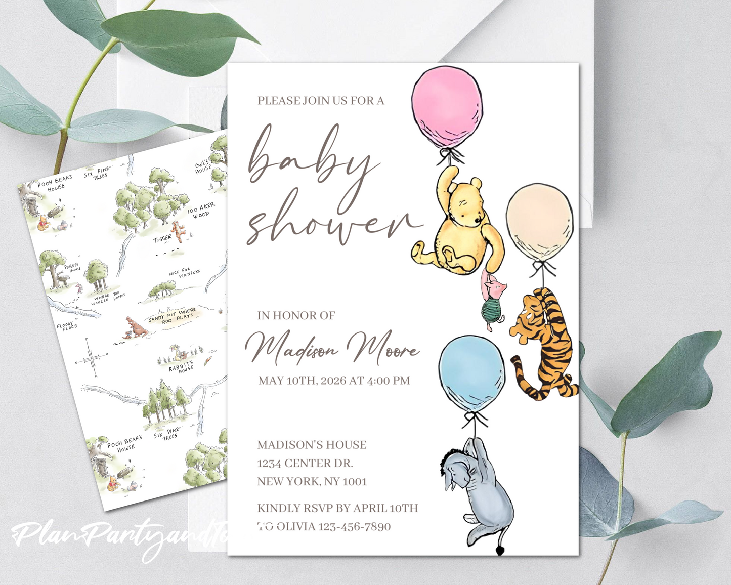 Winnie The Pooh Baby Shower invitation