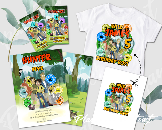 Wild Kratts birthday invitation bundle