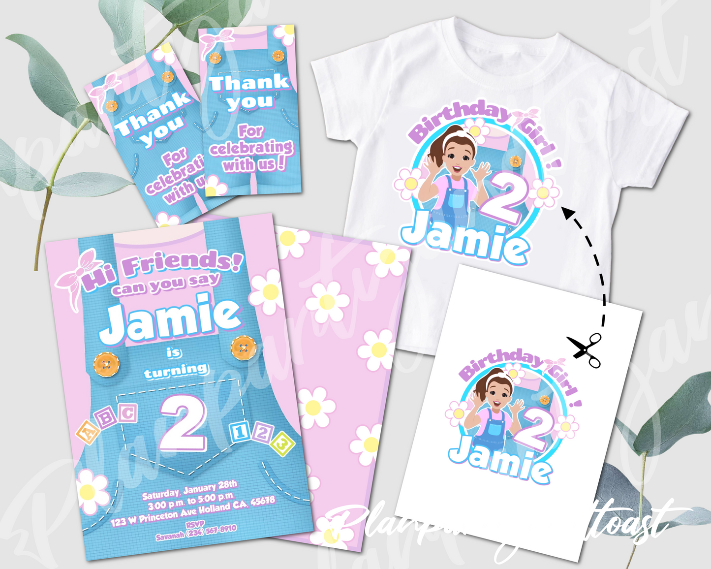 Ms Rachel birthday invitation bundle