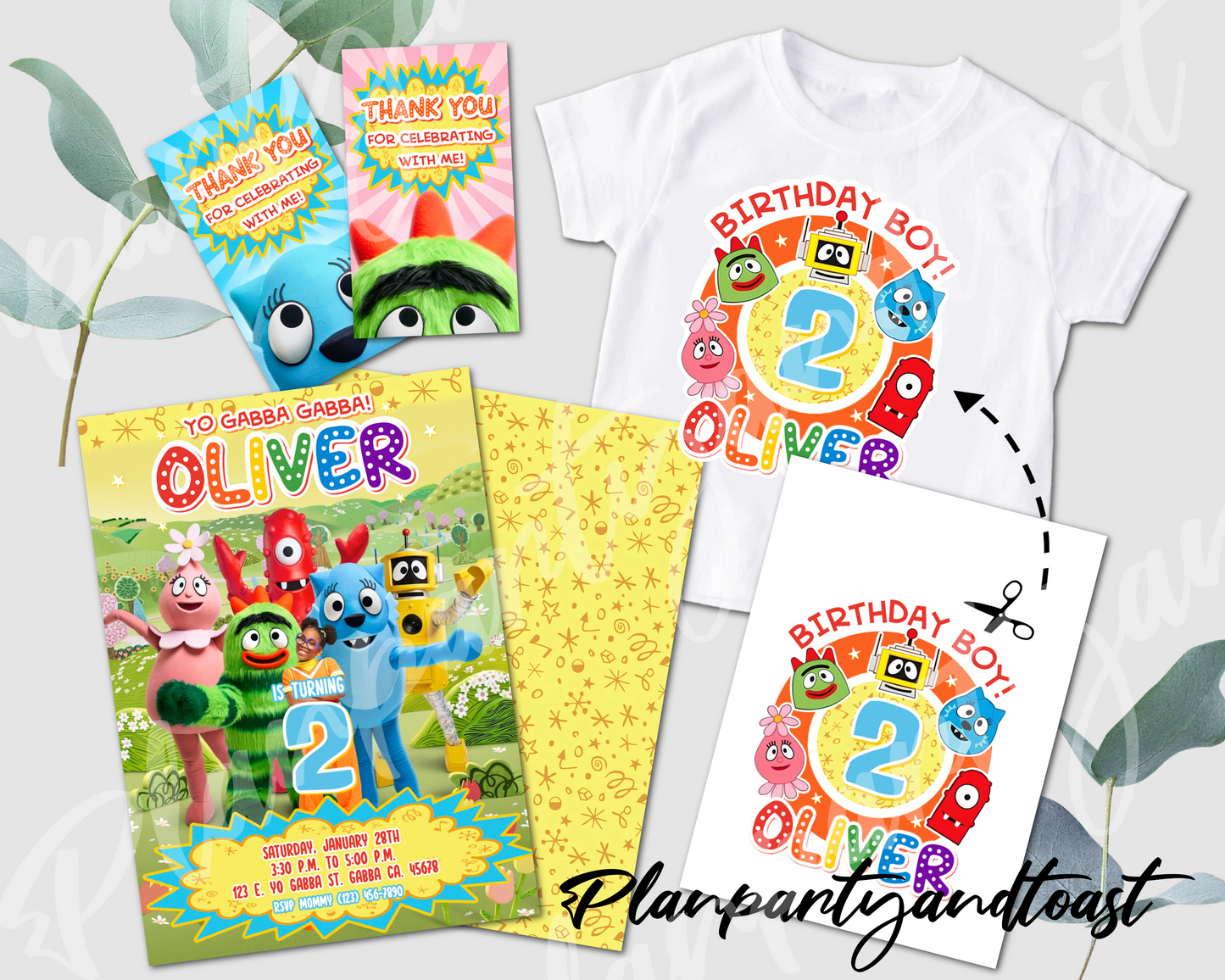 Yo Gabba Gabbaland birthday invitation bundle